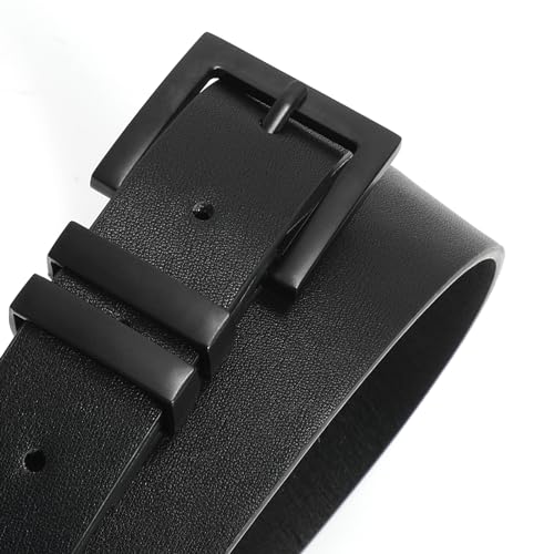 Women's Leather Belt for Jeans Pants Dresses Fashion Ladies Belt Square Gold/Silver Buckle Waist Belt for Women2