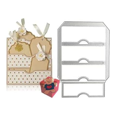 Cutting Dies for Card Making,Cutting Dies Cut Stencils for DIY Scrapbooking Photo Album Decorative Embossing Paper Dies for Card Making Templated+Cute Brooch Pin (Layer Pocket ) Cover