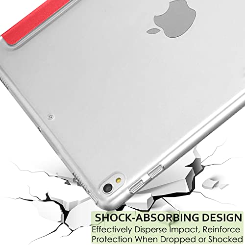Image of DuraSafe Cases for iPad 10.5 Inch 2017 Air 3 2019 [ PRO 10.5 Air 3rd Gen ] A1701 A2152 A2123 MUUL2HN /A MUUK2HN /A MUUJ2HN /A MQDX2HN /A MQDY2HN /AiPad Cover with Translucent Frosted Hard Back - Red