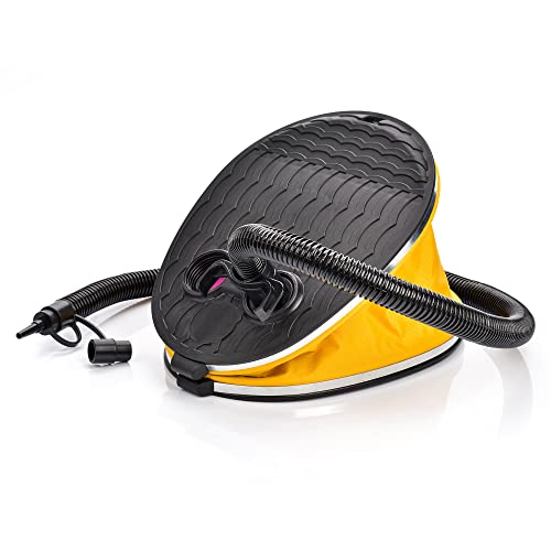 Luft Fußpumpe Mini Schritt Schnelle Inflator Mit 3 Wasserhähne Ventil Adapter Für Schlauchboot Spielzeug Bett Ballon Betten Planschbecken Garten Spielzeug Schwimmen Wasserball (Schwarz-Gelb, 3L)