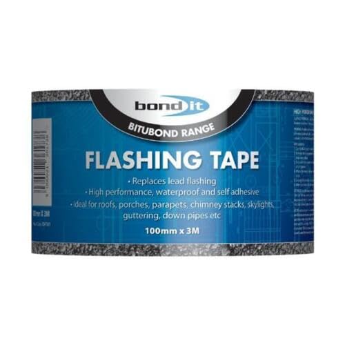 Bond It Flashing Tape Lead Self-Adhesive Roofing Grey Sizes 100m & 3m Self-Adhesive Bitumen Roofing (100mm x 3m)