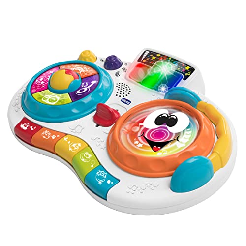 Chicco Piano Infantil DJ Mixy, Juguete Musical Bebé, Mesa de Mezclas Musical Electrónica e Interactiva con 8 Melodías, 4 Géneros Musicales y Luces de Colores Juguete Bebés de 1-4 Años