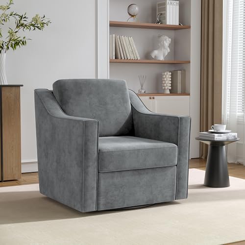Qatiby Chenille Swivel Accent Chair