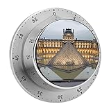 Temporizador de Cocina mecánico del Museo del Louvre de París, 60 Minutos con Base magnética para reuniones, Cocina y Trabajo.