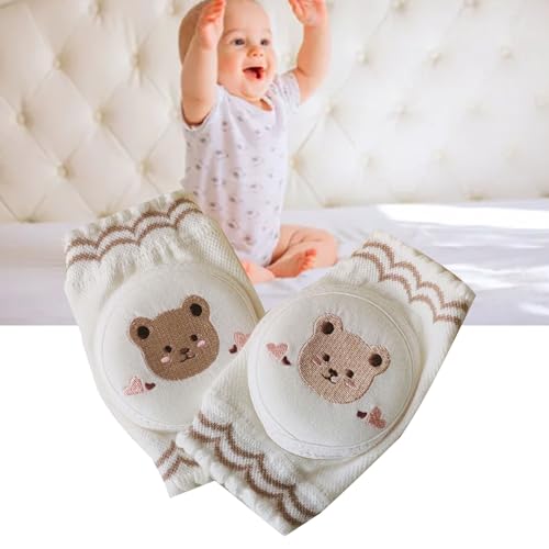Fafeicy Baby Knee Pads Premium Cotton Soft Comfortable Infant Knee Protector for Crawling Toddling Boys Girls (Bear)3