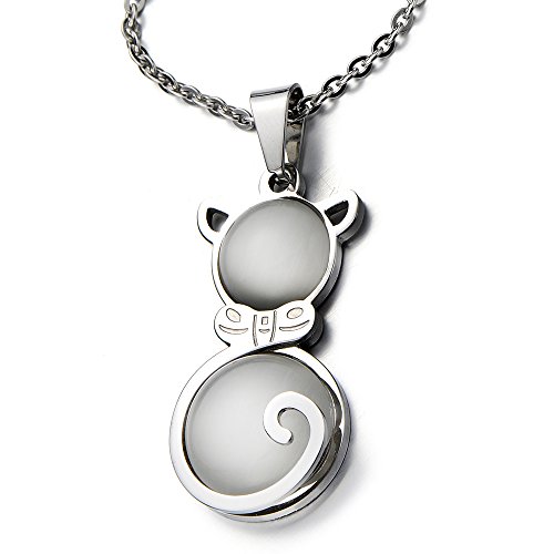 COOLSTEELANDBEYOND Gatto Gattino Ciondolo, Collana...