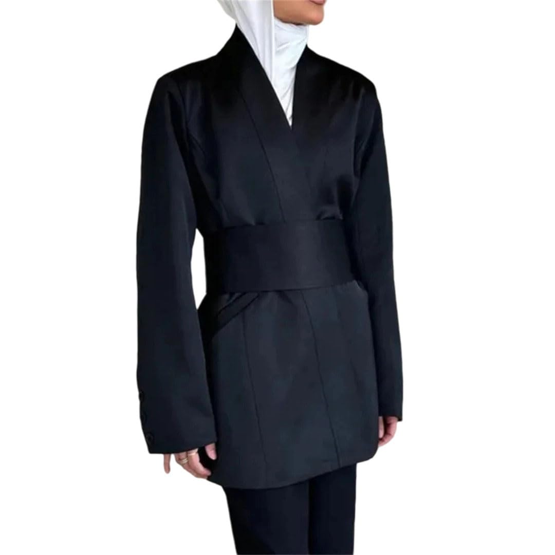 WomenS Solid Color Vintage Blazer Stand Collar Pockets Casual Single Breasted Blazer