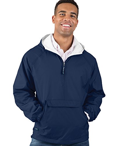 Image of Charles River Apparel Unisex Classic Solid Pullover, Water-Resistant Windbreaker with Flannel Lining