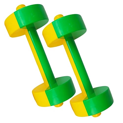 BESPORTBLE 1 Pair Fitness Dumbbells Plastic Arm Muscle Weights for Early Education Safe Grip Exercise Props for Home Gym Strength Training Equipment for Boys Green Yellow Random Color