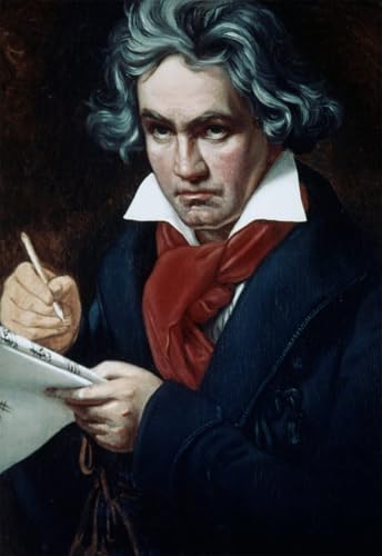 Peinture sur toile de Beethoven en graffiti abstrait nordique 60x90cm pour decoration murale