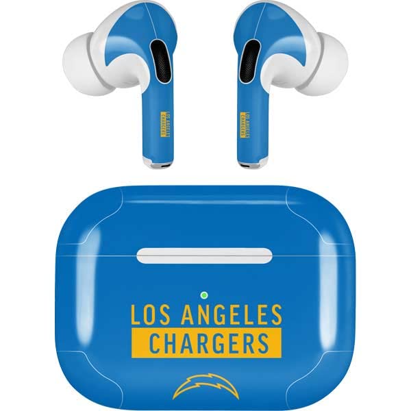 Skinit Decal Audio Skin Compatible with Apple AirPods Pro (2rd Gen, 2022) - Officially Licensed NFL Los Angeles Chargers Blue Performance Series Design
