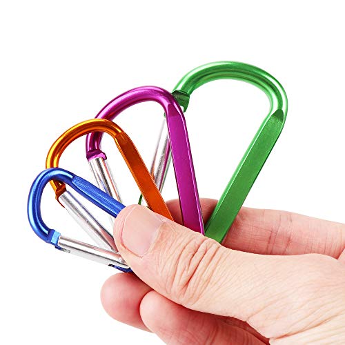 Swatom Aluminum D-Shape Carabiner Clip 2.2 Inches Spring Snap Hook Keyring Carabiners For Camping Traveling Hiking Keychains Outdoor Accessories (10Pcs) #TOP4