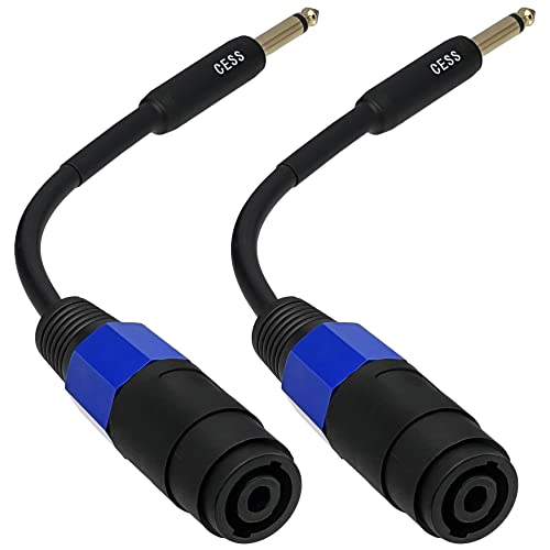 Cable adaptador 1/4 TS macho a Speakon hembra, pack 2 miniatura 6