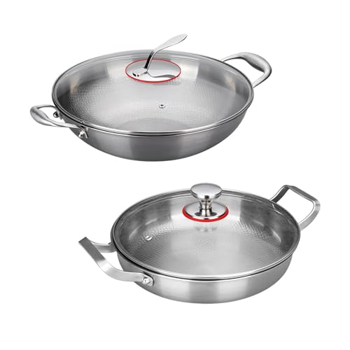 Set de 2 Piezas Wok Titanio 14 pulg y Sartén 10 pulg