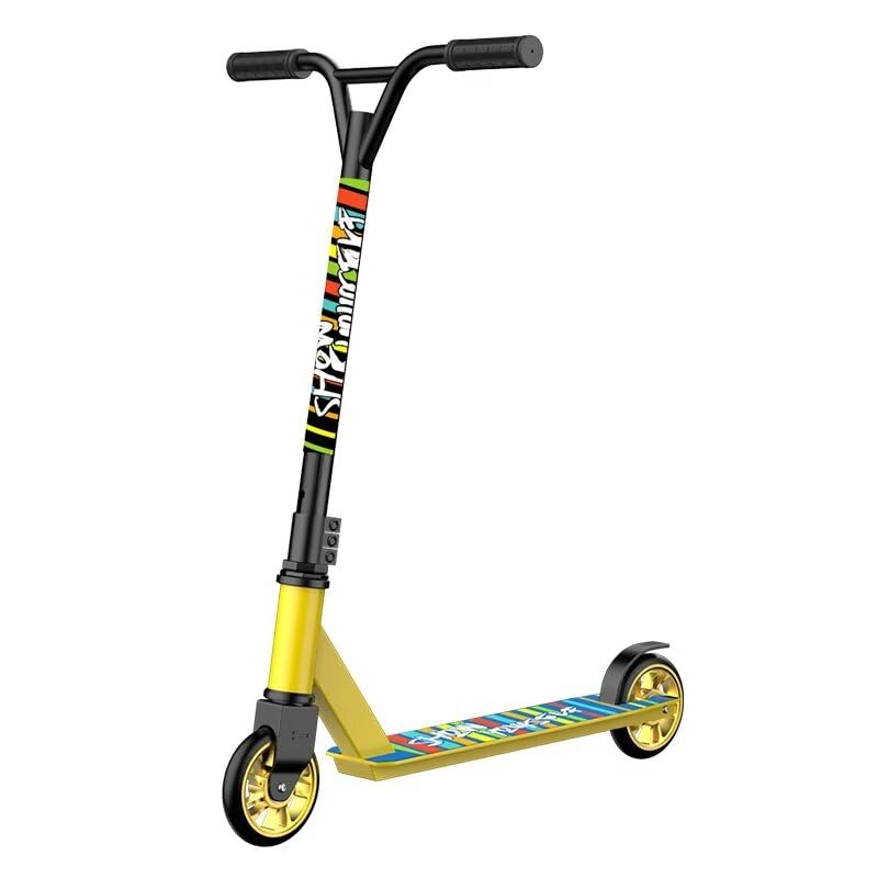 SZCQ Trick Pro Scooter Quality Stunt Scooters for Kids 8 Years and Up Adults Complete Kick Scooter for Intermediate,Beginner,Advanced and Professional Rider Teens Cool Freestyle Tricks Gold