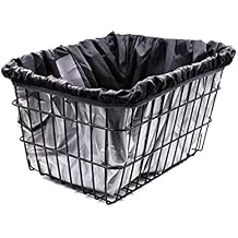 Waterproof Bicycle Basket Liner, Oxford Cloth, Black, Fits Most Baskets, 16.5 x 13 x 10 Inch