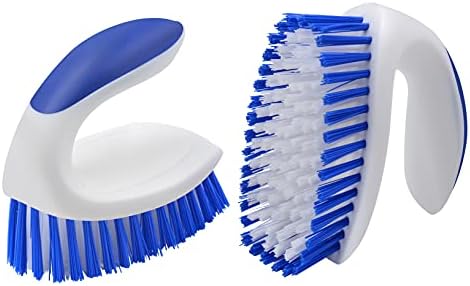 2 Pack Scrub Brush with Comfortable Grip,BITOPE Stiff Bristles Scrubbing Cleaning Brushes, Heavy Duty Scrub Brush Set for Bathub, Tile, Sink,Dish,Carpet, Bathroom, Kitchen