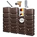 Produktbild 4rain Slim Wood Decor Wandtank-Set 1400 Liter Darkwood - Regentonne, Regenfass, Wassertank, Regenwassertonne, Wasserfass, Regenwassertank, Wassertonnen für Garten, Wassertonne, Fass
