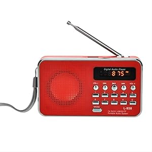 Radios AM FM Portable Radio with Loudspeaker and Headphone Socket Good Reception Pocket Radio with Clear Excellent Sound Small Compact Size(Pink) (Red)