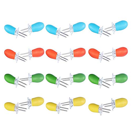 Moligh doll 24 Pieces Stainless Steel Corn Holders Corn Holders for Corn on the Cob Corn Forks Perfect for Home Cooking and BBQ Sweet Corn Holder Home Cooking Fork