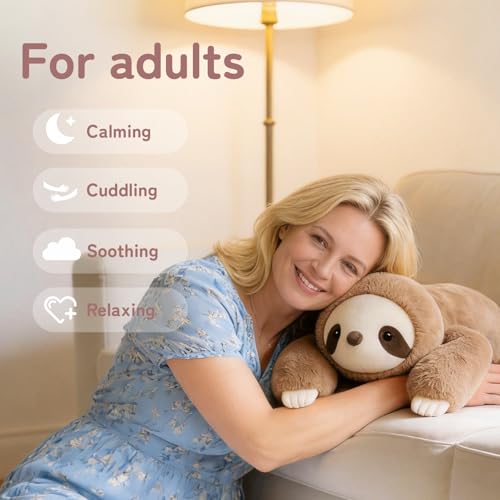 Image of Niuniu Daddy 20 inch | 3.3 Pound Weighted Sloth Stuffed Animal Plushie for Adults & Kids, Large Weighted Lap Pillow for Comfort, Soft Sensory Stuffy Toy as Gift for Holidays