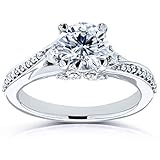 Kobelli 1 1/4 Carat (ct.tw) Diamond Fancy Setting Bypass Engagement Ring 14k White Gold