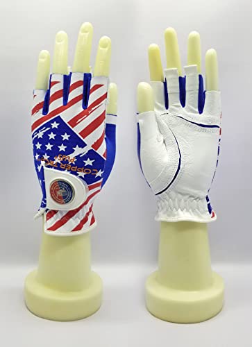 Copper Tech Coppertech Plus Womens Half Glove Worn On Left Hand (White/Usa Flag, Small(20), Worn On Left Hand) #TOP4