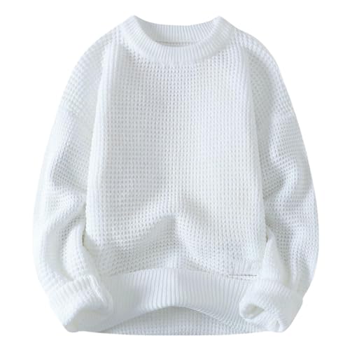 Suéter casual de cuello redondo que evita rozaduras gracias a su ajuste suelto masculino