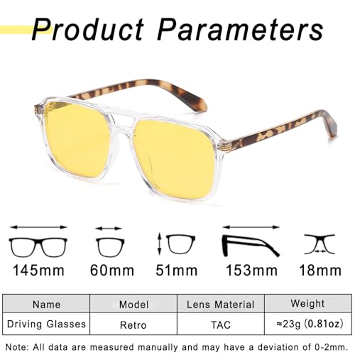 Image of Large Night Vision Glasses for Driving Women Men | Anti Glare Night Driving Glasses