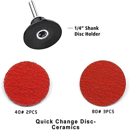 Sanding Discs Set 80 Pcs YUFUTOL 2 inch Quick Change Discs with a 1/4 inch Holder,Surface Conditioning Discs for Die Grinder Surface Prep Strip Grind Polish Burr Finish Rust Paint Removal
