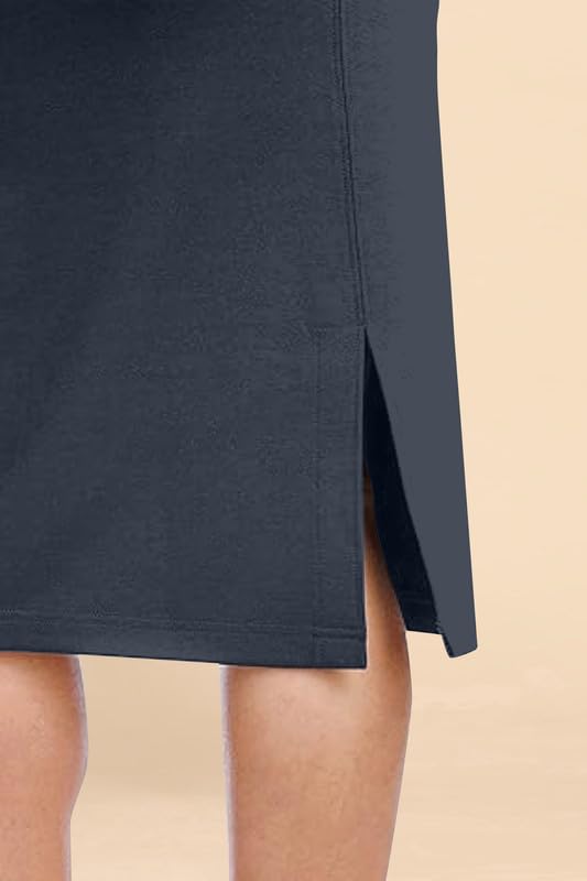 Image of TRENDMALLS Women's Knee Length Formal Pencil Skirt with Elastic Waist Band