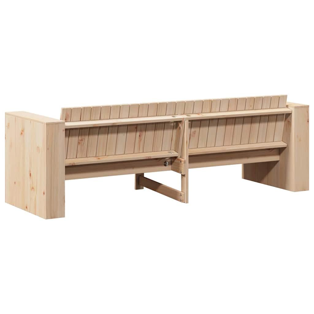 vidaXL Sofá de jardín Natural 185,5 x 60 x 62 cm Madera de Pino Macizo