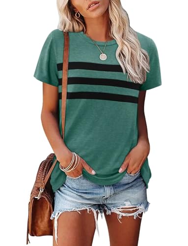 KISSMODA Summer Short Sleeve T Shirt Loose Fit Casual Dressy Women Top 2025 Trendy Ladies Fashion Blouses(S-3XL)