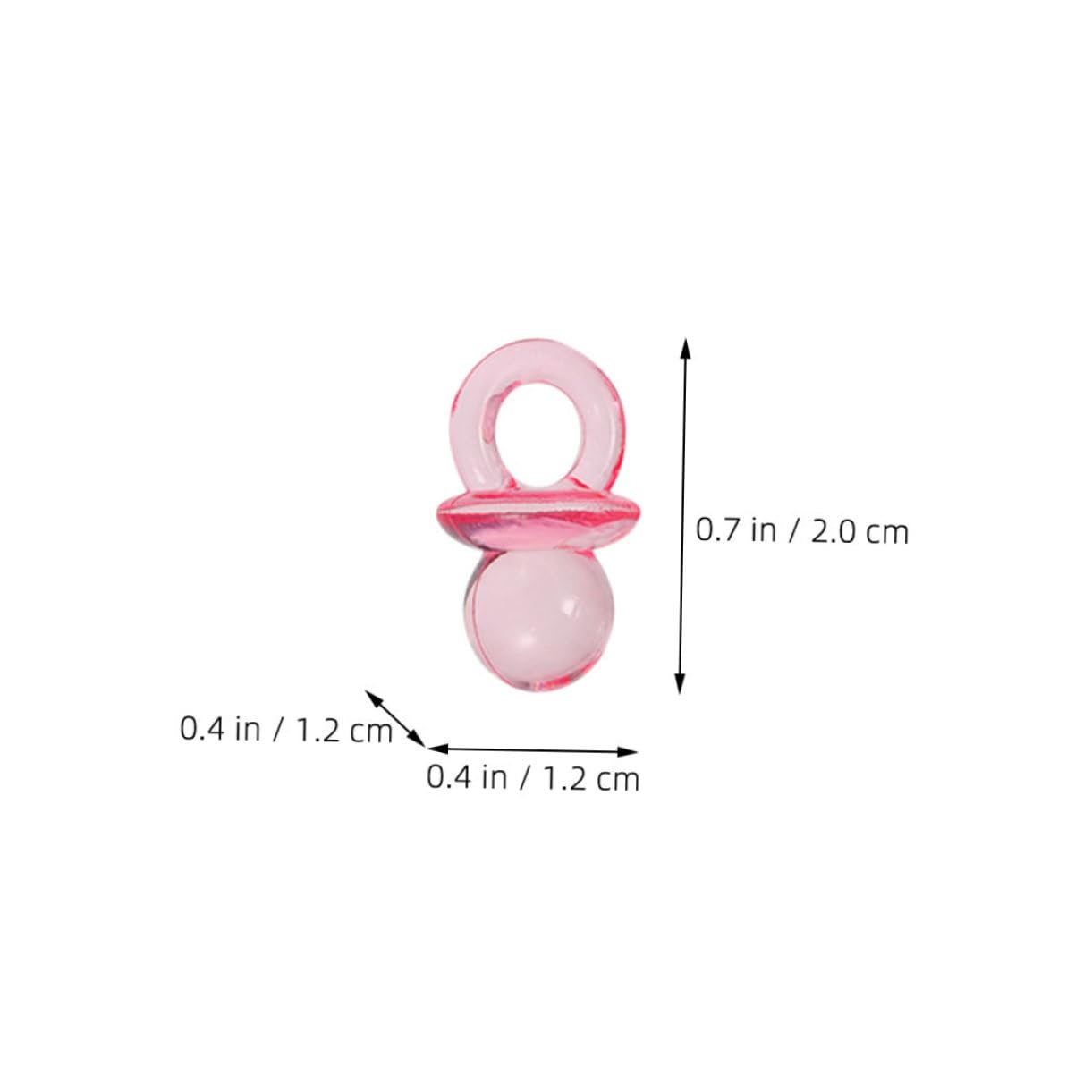 UPKOCH 150pcs Pink Acrylic Baby Pacifiers Mini Pacifier Game for Baby Shower Toddler Boy/Girl