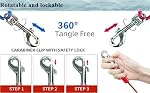 Dog Tie Out Cable, Outdoor Dog Leads for Yard Chew Proof, Durable Dog Runner for Yard or Camping