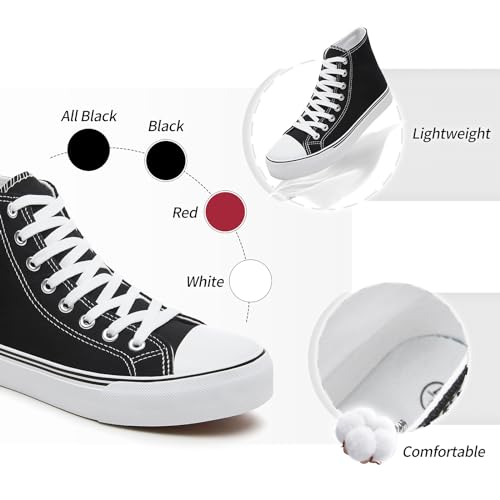 Image of yageyan Womens High Top Canvas Sneakers Lace up Fashion Shoes for Women Casual Classic