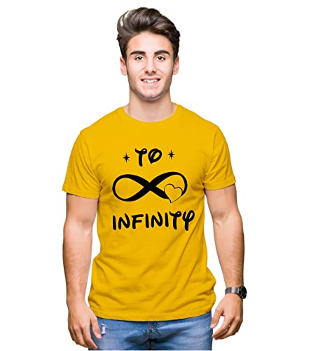 Image of Hangout Hub Men's & Women's Round Neck T-Shirt-To Infinity & Beyond-Pack of 2-Couple T-Shirts