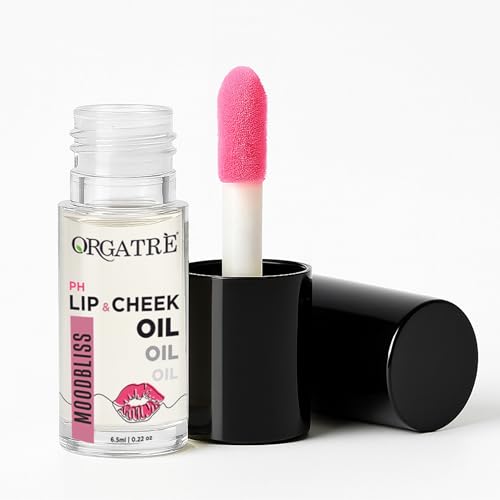 Image of Orgatre Moisturizing Lip Tint Oil (6.5ml) | pH Reactive Lip Oils with Natural, Glossy Pink Finish | Long-Lasting And Non-Sticky Liptint Infused with Olive Oil & Vitamin E | Formulated for Young Skin