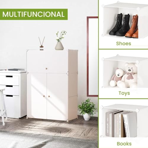 Image of Owme 3 Door Portable Shoe Rack Cabinet with Flip Door | Space Saving Multi Layer Shoe Organizer for Entryway Living Room | Multi Layer Storage for Sneakers, Heels & Boots - Off White