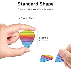 Ensemble de 6 médiators de guitare à rayures colorées arc-en-ciel pour guitare acoustique, guitare électrique, basse… - Les Beatles, Paul McCartney, John Lennon, RIngo Starr, George Harrison Ensemble de 6 médiators de guitare à rayures colorées arc-en-ciel pour guitare acoustique, guitare électrique, basse… – Image 5