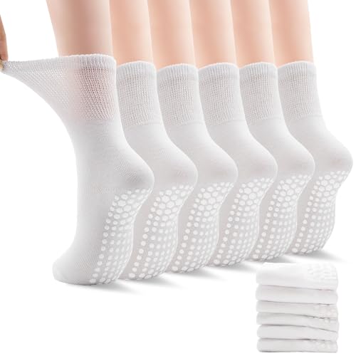 Image of ELUTONG Pilates Grip Socks for Women Non Slip Yoga Grippy Socks Woman for Pure Barre Ballet Dance Hospital 6 Pack