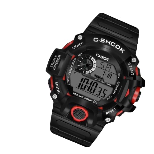 GIFFEMANS Black Sports Watch Men Stylish Water Resistance Digital Watch - for Boys (B0CLFLWMC2) Amazon Price History, Amazon Price Tracker