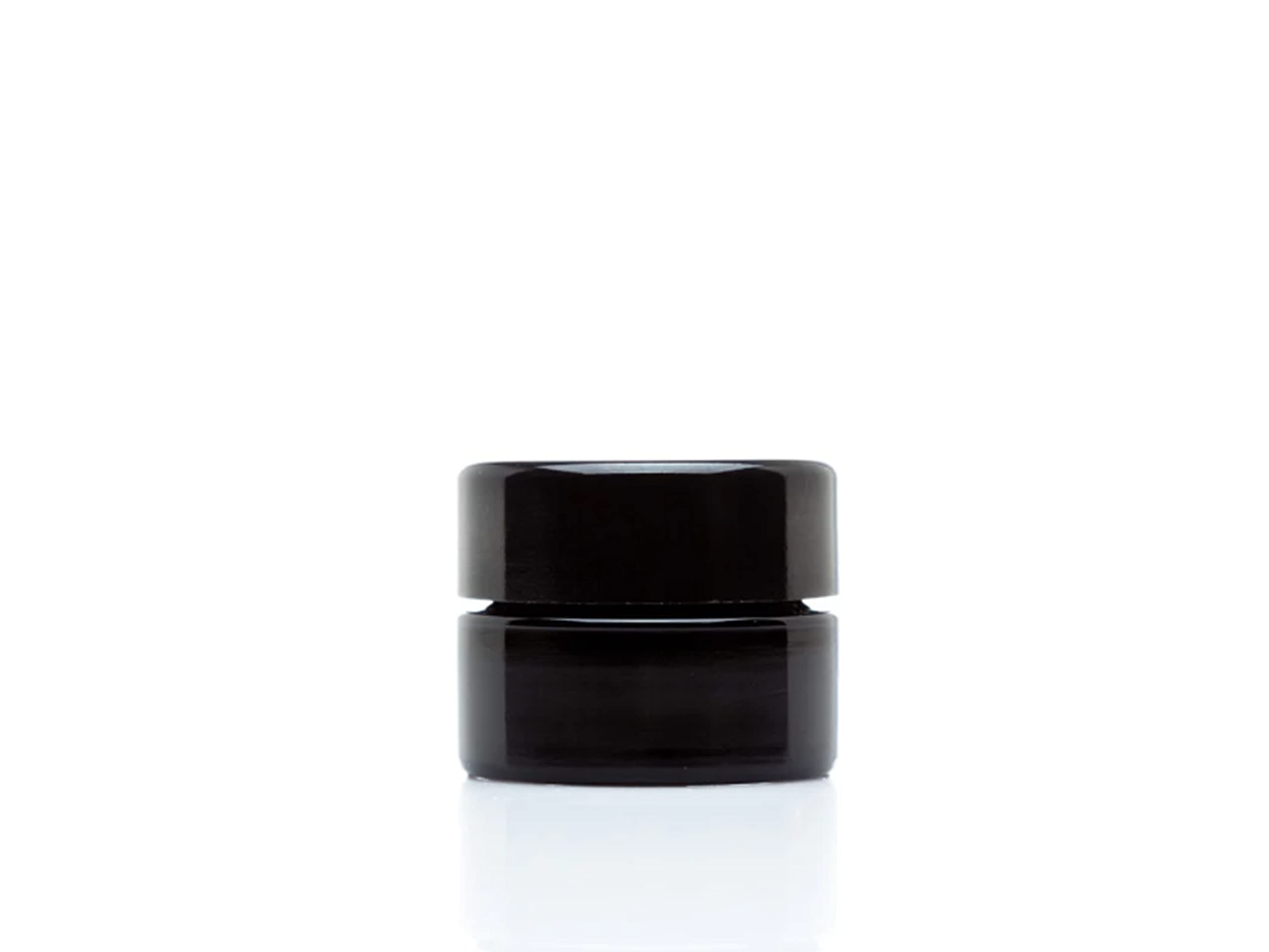 ULTRA JARS 5ml Ultraviolet Glass Cosmetic Jar with Black Screw Top Lid - Airtight | Leak Proof | UV Storage Container | Refillable Pot with Lid