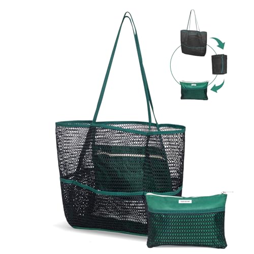 2-in-1 Packable Mesh Beach Tote