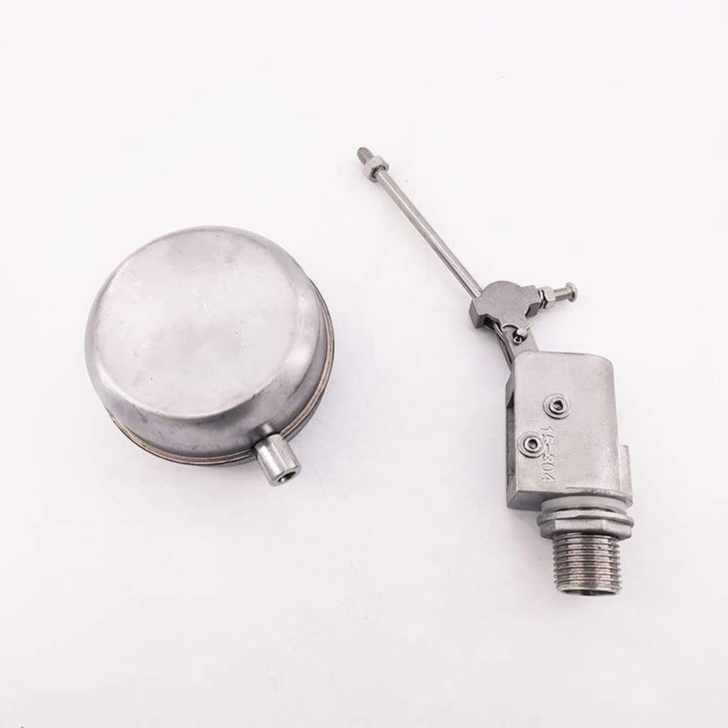 Válvula de bola de latón de 3 vías, Válvula de flotador bola acero inoxidable 304, resistente a altas temperaturas, DN15, for tanque agua