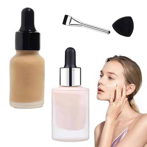 Aoa Satin Drops Foundation, Satin Drops Foundation, Ada Satin Drops Foundation, Satin Drops Foundation Color Correcting Moisturizer, Aoa Makeup Foundation Drops, Aoa Makeup (03+04, one size)