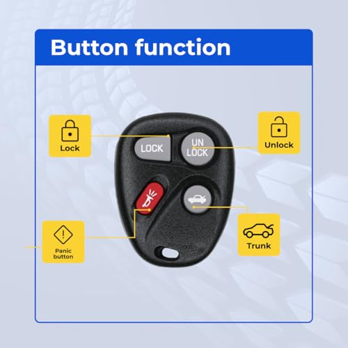 Image of Car Key Fob Keyless Entry Remote Compatible with 1998 Intrigue FCC ABO0204T AB00204T ABOO204T Part Number 10246215