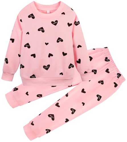 Image of Little Girls 2 Piece Outfits Ruffle Sleeve Unicorn Sweatshirts Top and Leggings Set School Outfits Kids Clothing Set