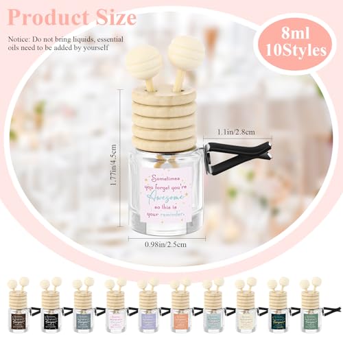 Image of Cinnvoice 50 Pcs End of Year Teacher Appreciation Gifts Bulk, Empty Car Diffuser Bottles with Vent Clip, Refillable Essential Oil Car Air Freshener Gifts for Teacher Coworker Team Staff (Sometimes)