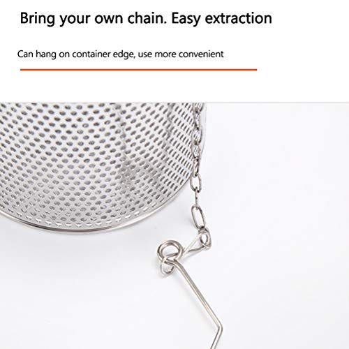 Sahgsa Stainless Steel Spice Strainer Jug Tea Infuser Loose Leaf Tea Filter with Carry Chain and Hook, Silver, 8x8x10.5cm, S - Image 4